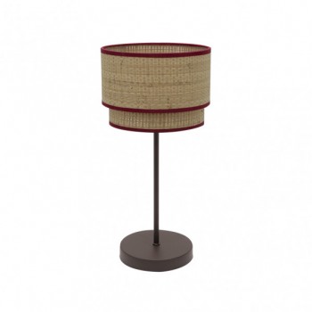 Distribuidor - Lâmpadas Diversas | Sobre Mesas Rústico | SOBREMESA ALTO ROQUE 1XE27 NATURAL/ROJO 60X30X30 CM Ref: 172871107